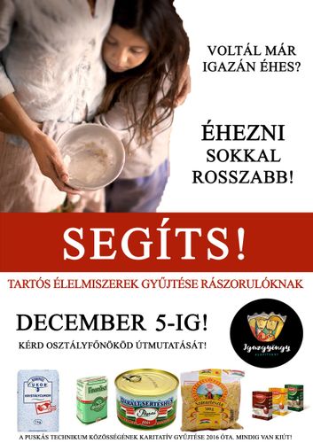 Tartós élelmiszerek gyűjtése rászorulóknak